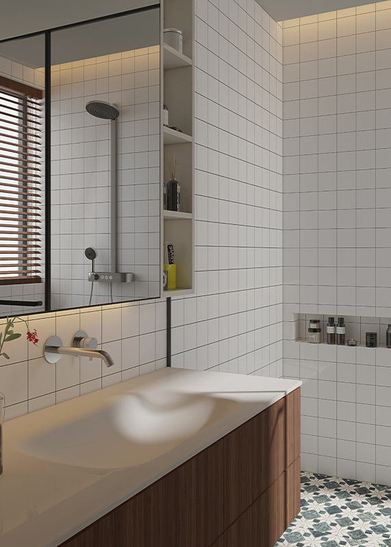 Installazione rapida, pannello a parete in silicato di calcio Minecore Easytile con resistenza al fuoco di classe A